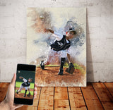 Personalized baseball photo Painting