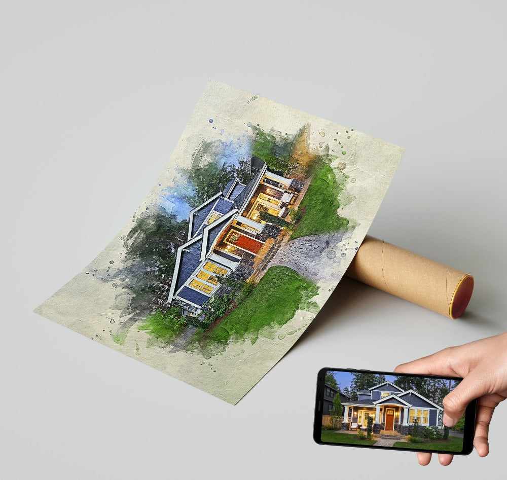 Personalized House photo Painting