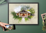 Personalized House photo Painting